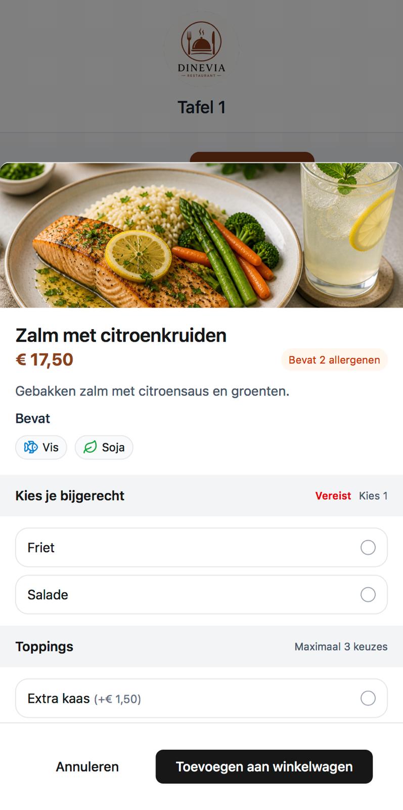 QR-menu voor gasten